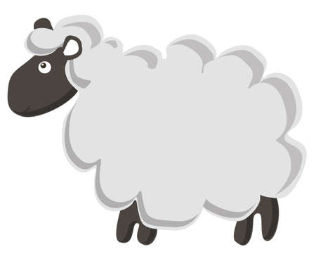 Lovely vector sheep isolated on white backgroundのイラスト素材