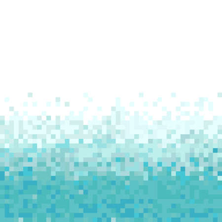 Turquoise abstract pixel background. Abstract digital background with mesh of squares. Geometric styleのイラスト素材