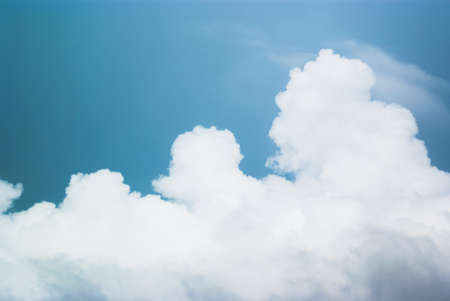 White clouds in the blue skyの写真素材