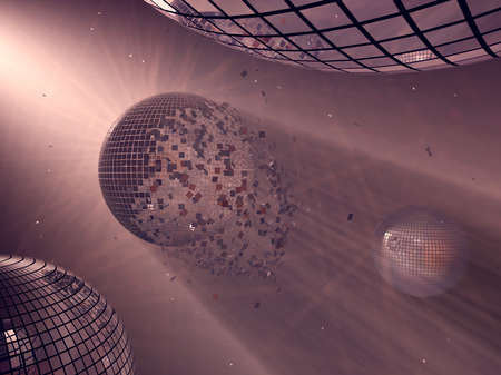 collapse of the mirror ballの写真素材