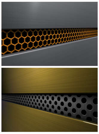 two metal backgroundの写真素材
