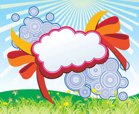abstract background with cloud elementのイラスト素材