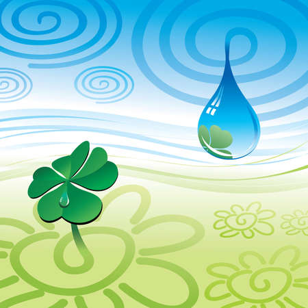 stylization symbol drop & cloverのイラスト素材