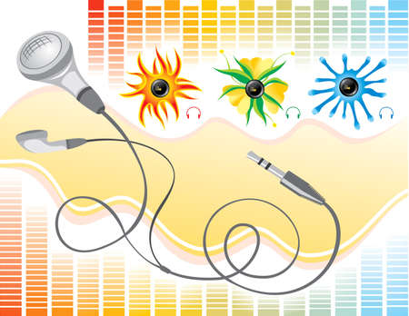 headphones with three different jackのイラスト素材
