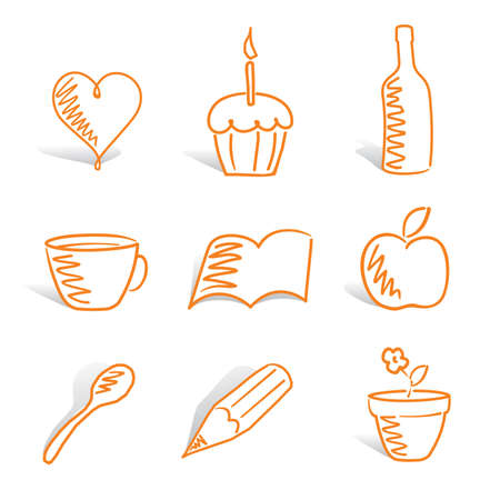 set from different iconsのイラスト素材