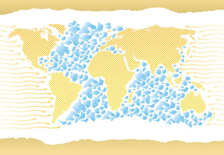 map earth with ocean shape dropのイラスト素材