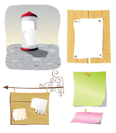 a set of clear paper for notes のイラスト素材