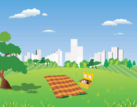 picnic go out of townのイラスト素材