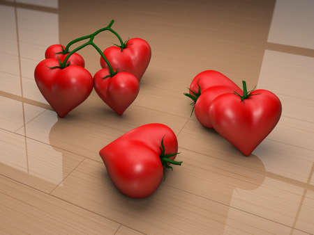 heart tomatoesの写真素材