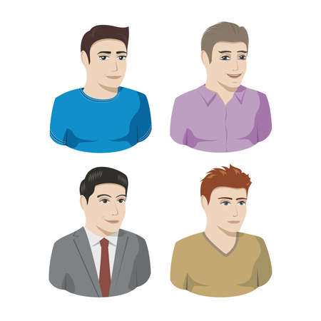 set of four male personsの写真素材