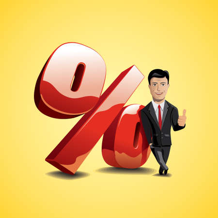 businessman showing growth of profitの写真素材