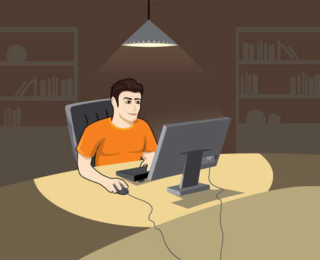 people working at the computer の写真素材