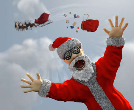 flying Santa Clausの写真素材