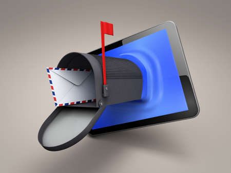 tablet whith mailboxの写真素材