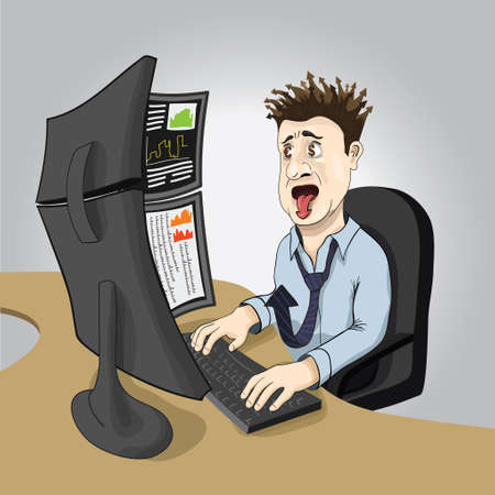 Stock exchange broker  in a panic の写真素材