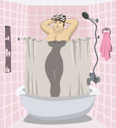Woman In A Showerの写真素材