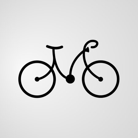 The icon is a bicycle logo on a light background. Vector illustration.のイラスト素材