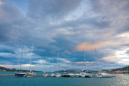 Coastal landscape and marina, Croatiaの写真素材