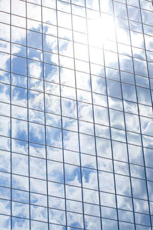 exterior of contemporary glass business centerの写真素材