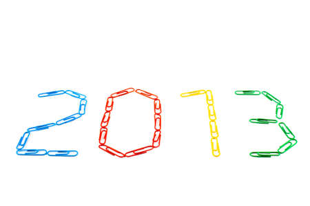 Colorful paper clips, 2013 yearの写真素材