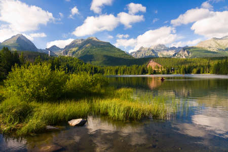 Strbske Pleso, lake in Slovakia in High Tatras の写真素材
