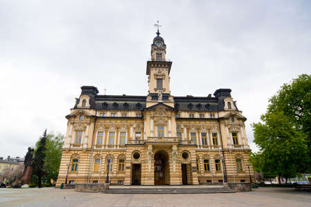 Neo-renaissance Town Hall in Nowy Sacz, Poland の写真素材