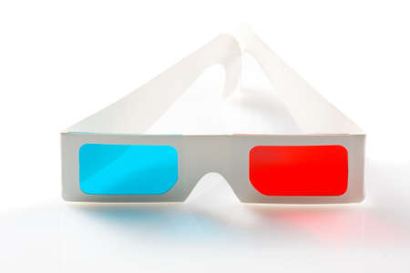 3d glasses on white background の写真素材