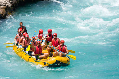  GREEN CANYON, TURKEY - JULY 10, 2010  White water rafting on the rapids of river Manavgat on July 10, 2009 in Green Canyon, Turkey  Manavgat River is one of the most popular among rafters in Turkey のeditorial素材