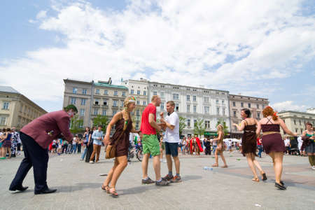 KRAKOW, POLAND - MAY 10, 2013  Juwenalia, is an annual students  holiday in Poland, usually celebrated for three days in late May  May 10, 2013 in Krakow, Polandのeditorial素材