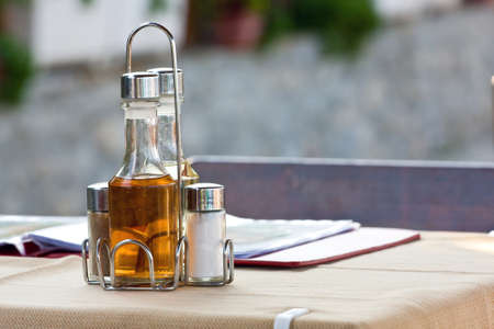 Restaurant dining table, set and ready
