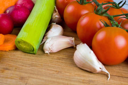 vegetables on the cutting board の写真素材