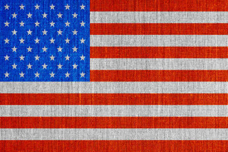 Closeup of grunge American flag の写真素材