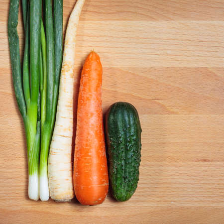 vegetables on the cutting board の写真素材