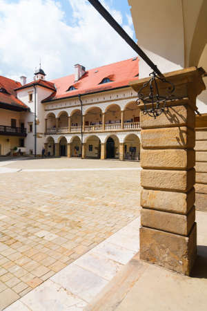 Courtyard of Niepolomice Castle, Poland のeditorial素材