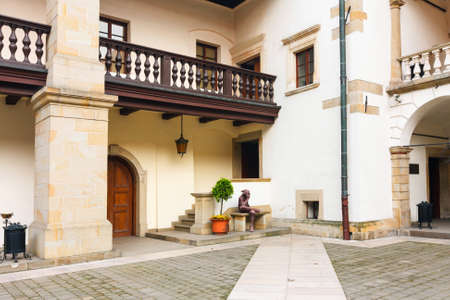 Courtyard of Niepolomice Castle, Poland のeditorial素材
