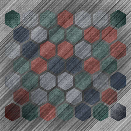 Grunge geometric hexagon pattern