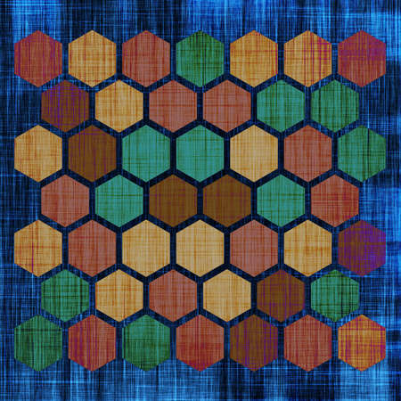 Grunge geometric hexagon pattern