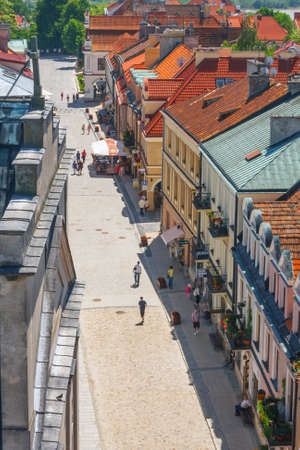 Sandomierz, Poland - MAY 23: Panorama of the historic old town, which is a major tourist attraction. MAY 23, 2014. Sandomierz, Poland. のeditorial素材