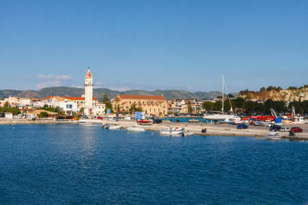 view of the city and harbor Zakynthos, Greeceのeditorial素材