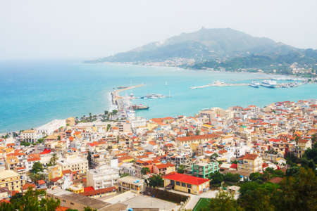 view of the city and harbor Zakynthos, Greeceのeditorial素材