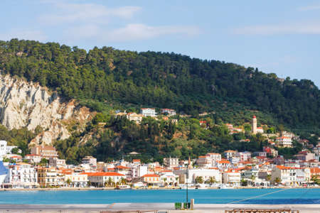 view of the city and harbor Zakynthos, Greeceの写真素材