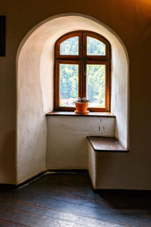 Interior of Medieval Castle of Bran also known for the myth of Dracula. のeditorial素材