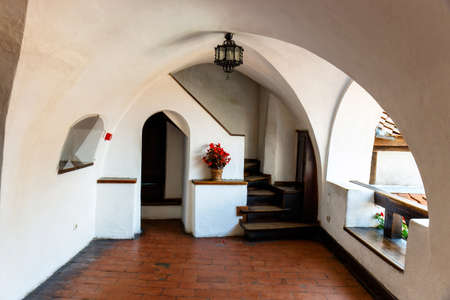 Interior of Medieval Castle of Bran also known for the myth of Dracula. のeditorial素材