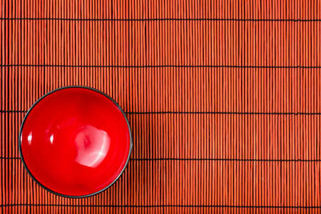 Plate on bamboo matの写真素材
