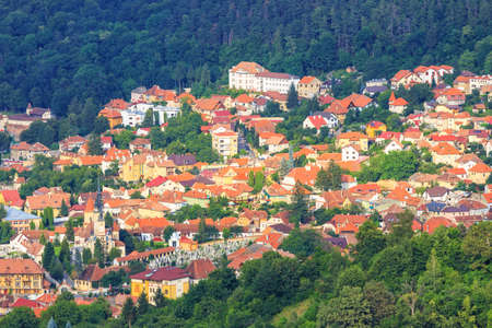 Aerial view of the Old Town, Brasov, Transylvania, Romania