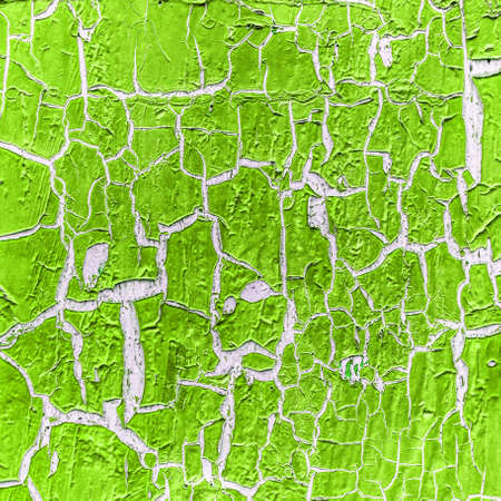 cracked paint on the concrete wall 
