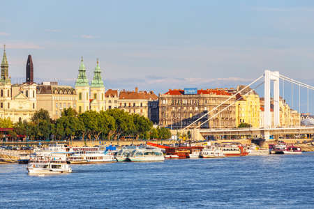 HUNGARY, BUDAPEST- JULY 23: A view to Budapest on July 23, 2014. Budapest is one of the most visited by tourists capital in Europeのeditorial素材