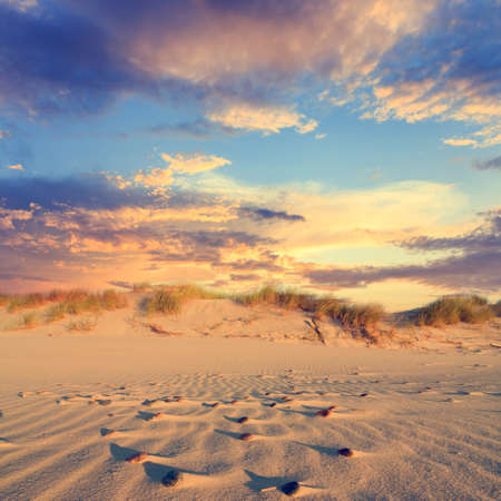 beautiful tropical sunset sky and sea, vintage look