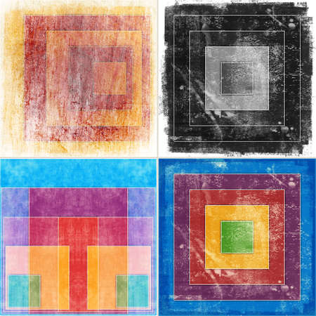 set of geometric grunge backgroundsの写真素材