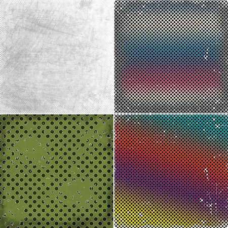 set of grunge background with circles, illustrationの写真素材